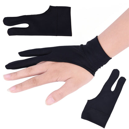 ELECTROPRIME 2 Finger Anti-fouling Drawing Glove for Graphics Drawing Tablet, Both for Right and Left Hand(For  men)