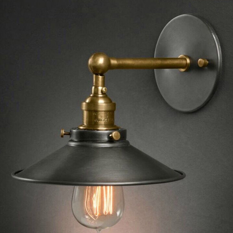 ELECTROPRIME Antique Pure Copper Single-head Wall lamp Living Room Vintage Fashion Bar Lamp without Bulbs, Size:22cm