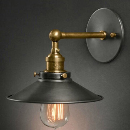 ELECTROPRIME Antique Pure Copper Single-head Wall lamp Living Room Vintage Fashion Bar Lamp without Bulbs, Size:22cm