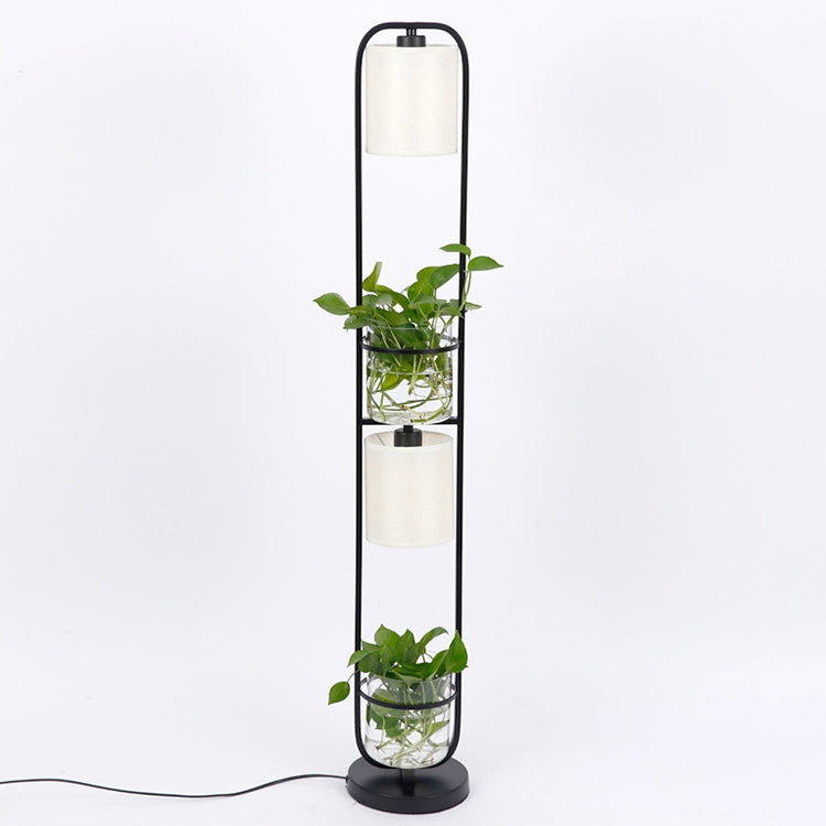 ELECTROPRIME Modern Decoration Plant Flower Floor Lamp Fabric Lampshade Glass Study Stand Floor Light, US Plug