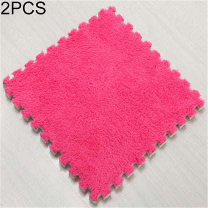 ELECTROPRIME 2 PCS Living Room Bedroom Children Kids Soft Carpet Magic Patchwork Jigsaw Splice Heads Climbing Baby Mat 30x30cm(Rose Red)