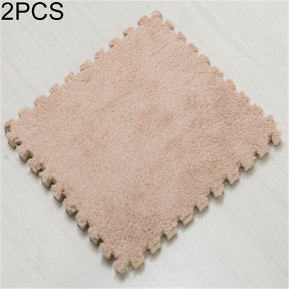 ELECTROPRIME 2 PCS Living Room Bedroom Children Kids Soft Carpet Magic Patchwork Jigsaw Splice Heads Climbing Baby Mat 30x30cm(Camel)