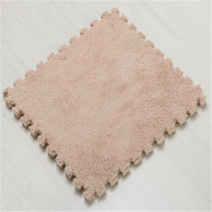 ELECTROPRIME 2 PCS Living Room Bedroom Children Kids Soft Carpet Magic Patchwork Jigsaw Splice Heads Climbing Baby Mat 30x30cm(Camel)