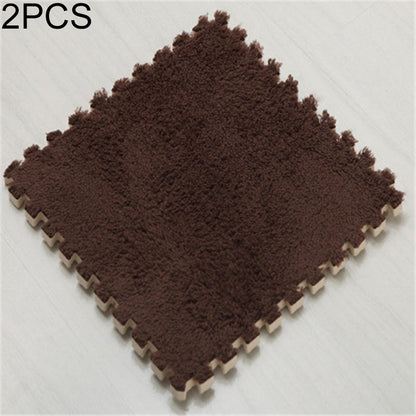 ELECTROPRIME 2 PCS Living Room Bedroom Children Kids Soft Carpet Magic Patchwork Jigsaw Splice Heads Climbing Baby Mat 30x30cm(Coffee)