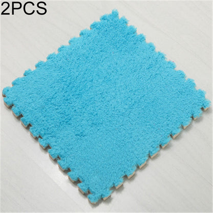 ELECTROPRIME 2 PCS Living Room Bedroom Children Kids Soft Carpet Magic Patchwork Jigsaw Splice Heads Climbing Baby Mat 30x30cm(Blue)