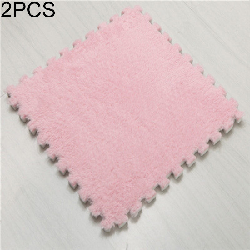 ELECTROPRIME 2 PCS Living Room Bedroom Children Kids Soft Carpet Magic Patchwork Jigsaw Splice Heads Climbing Baby Mat 30x30cm(Pink)