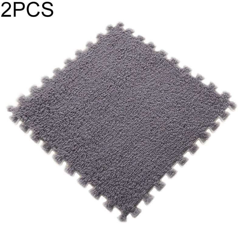 ELECTROPRIME 2 PCS Living Room Bedroom Children Kids Soft Carpet Magic Patchwork Jigsaw Splice Heads Climbing Baby Mat 30x30cm(Grey)