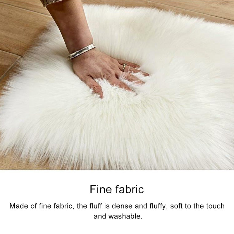 ELECTROPRIME Love Heart Rugs Artificial Wool Sheepskin Hairy Carpet Faux Floor Mat Fur Plain Fluffy Soft Area Rug Tapetes, Size:50*60cm(Yellow)
