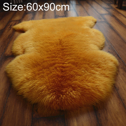 ELECTROPRIME Wool Sofa Cushion Fur Full Sheepskin Carpet Window Decoration Mat, Size: 60x90cm(Gold Camel)