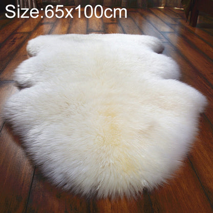 ELECTROPRIME Wool Sofa Cushion Fur Full Whole Sheepskin Carpet Window Decoration Mat, Size:65x100cm(White)