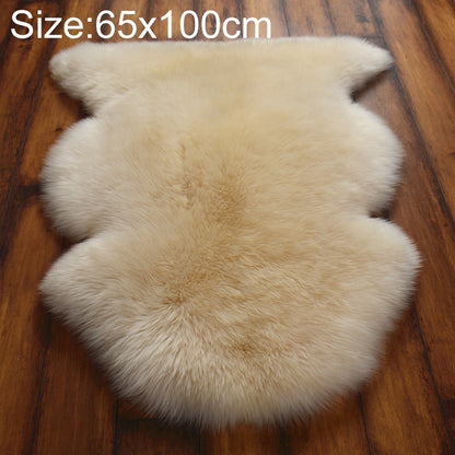 ELECTROPRIME Wool Sofa Cushion Fur Full Whole Sheepskin Carpet Window Decoration Mat, Size:65x100cm(Beige)