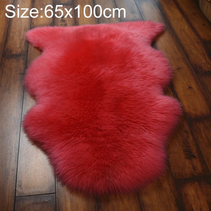 ELECTROPRIME Wool Sofa Cushion Fur Full Whole Sheepskin Carpet Window Decoration Mat, Size:65x100cm(Pink)