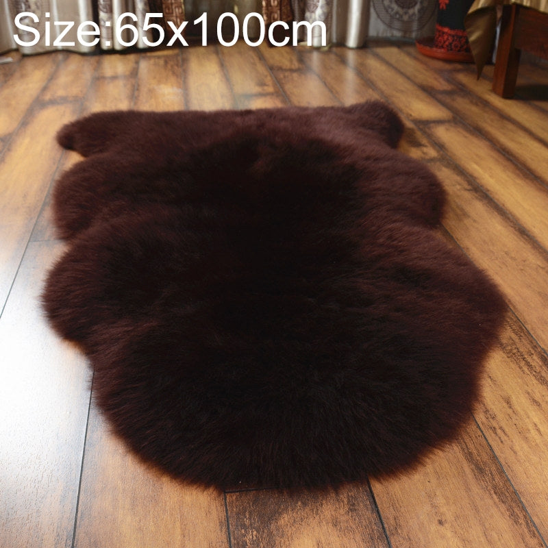 ELECTROPRIME Wool Sofa Cushion Fur Full Whole Sheepskin Carpet Window Decoration Mat, Size:65x100cm(Coffee)