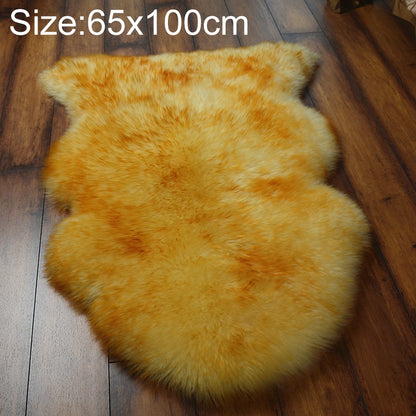 ELECTROPRIME Wool Sofa Cushion Fur Full Whole Sheepskin Carpet Window Decoration Mat, Size:65x100cm(Beige Gold Tip)