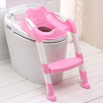 ELECTROPRIME Baby Potty Toilet Chair Training Seat With Adjustable Ladder Infant Anti Slip Folding Toilet Trainer Safety Seats(Pink)