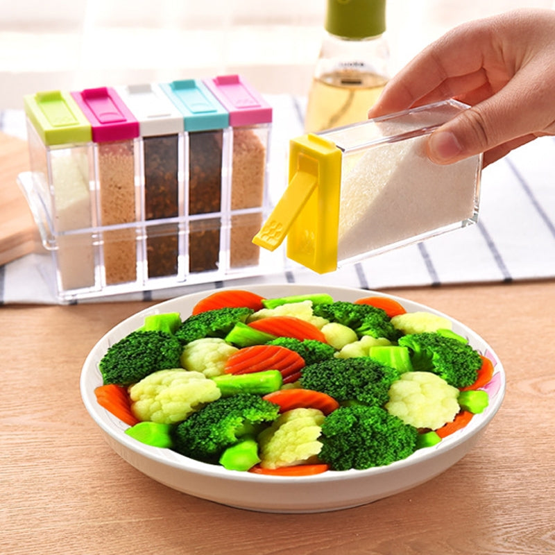 ELECTROPRIME 6 PCS/Set Transparent Spice Seasoning Box Storage Bottle