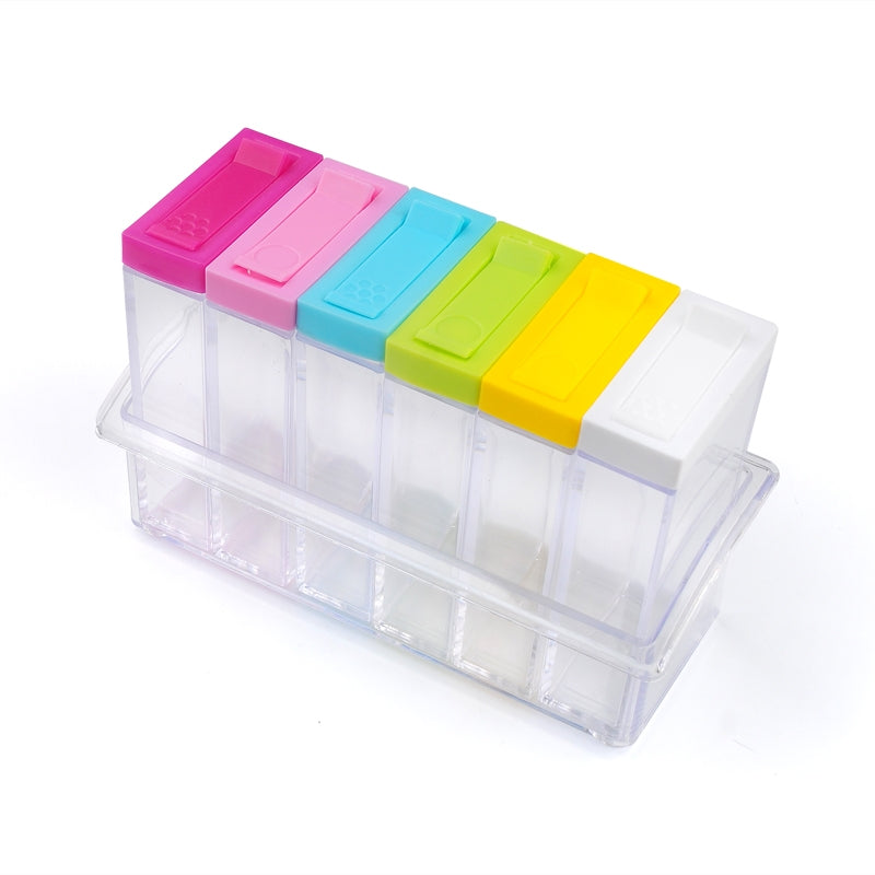 ELECTROPRIME 6 PCS/Set Transparent Spice Seasoning Box Storage Bottle