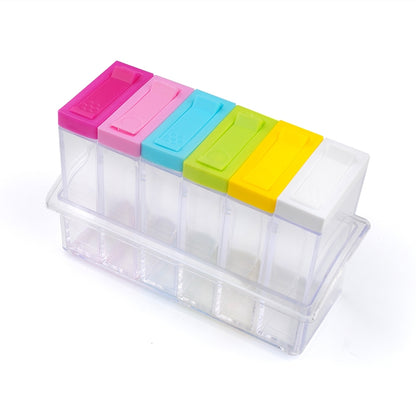 ELECTROPRIME 6 PCS/Set Transparent Spice Seasoning Box Storage Bottle