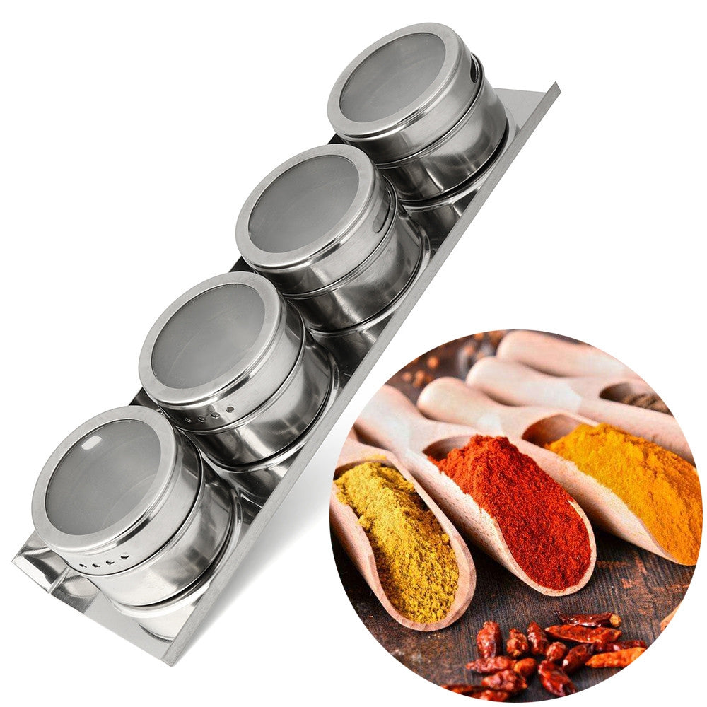 ELECTROPRIME Stainless Steel Magnetic Kitchen Seasoning Cruet Set