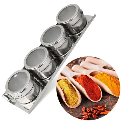 ELECTROPRIME Stainless Steel Magnetic Kitchen Seasoning Cruet Set