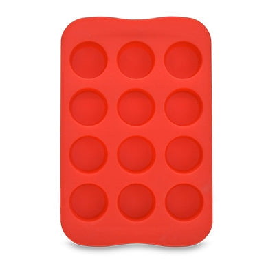 ELECTROPRIME 2 PCS Silicone Chocolate Mold Tray Creative Geometry Shaped Ice Cube Cake decoration Mold, Shape:Round(Red)