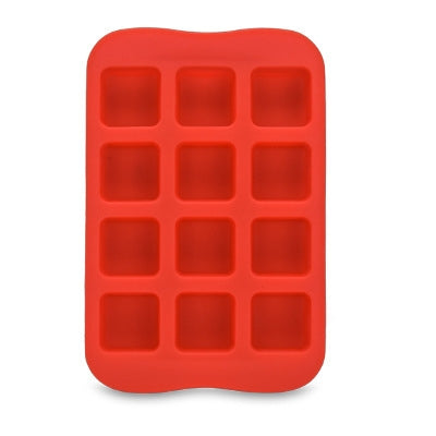ELECTROPRIME Silicone Chocolate Mold Tray Creative Geometry Shaped Ice Cube Cake decoration Mold, Shape:Square(Red)