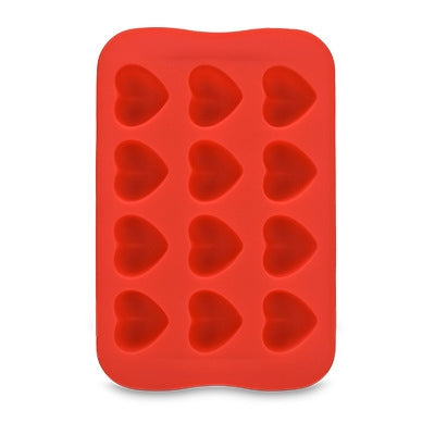 ELECTROPRIME Silicone Chocolate Mold Tray Creative Geometry Shaped Ice Cube Cake decoration Mold, Shape:Heart(Red)