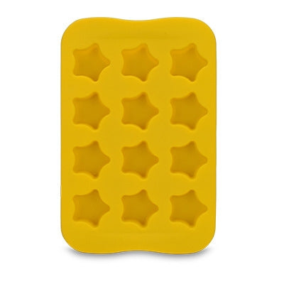 ELECTROPRIME Silicone Chocolate Mold Tray Creative Geometry Shaped Ice Cube Cake decoration Mold, Shape:Star(Yellow)
