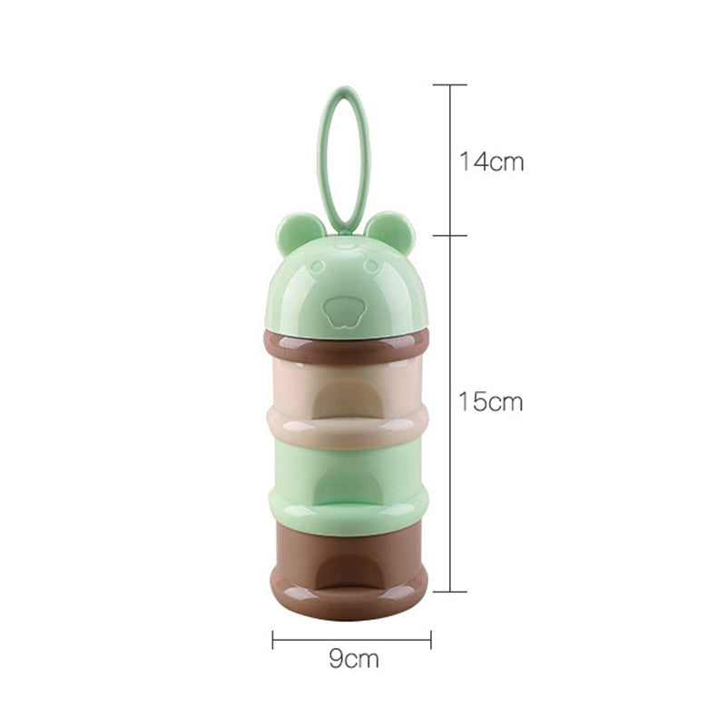 ELECTROPRIME 3 Layer Frog Style Portable Baby Food Storage Box Cartoon Milk Powder Box(Purple)