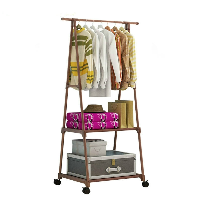 ELECTROPRIME Stainless Steel Detachable Multi-function Floor Triangle Simple Coat Rack(Bronze)