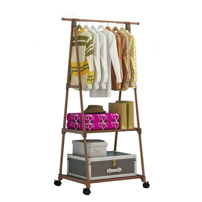 ELECTROPRIME Stainless Steel Detachable Multi-function Floor Triangle Simple Coat Rack(Bronze)