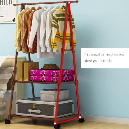 ELECTROPRIME Stainless Steel Detachable Multi-function Floor Triangle Simple Coat Rack(Bronze)