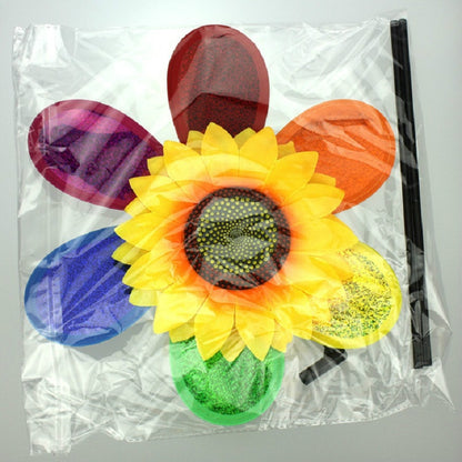 ELECTROPRIME 3 PCS Colorful Sequins Sunflower Rotating Windmill Garden Decoration