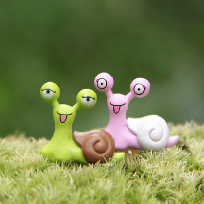 ELECTROPRIME 20 PCS Miniature Snail Statues Decorated Garden Toy House Decorations, Random Color Delivery