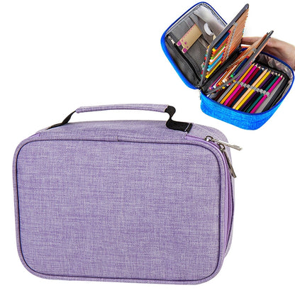ELECTROPRIME Waterproof Pencil Case 72 Color Large Capacity Sketch Pencil Bag Stationery Set(Purple)