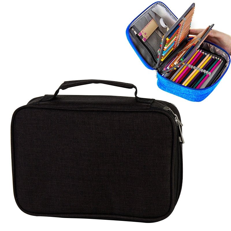 ELECTROPRIME Waterproof Pencil Case 72 Color Large Capacity Sketch Pencil Bag Stationery Set(Black)