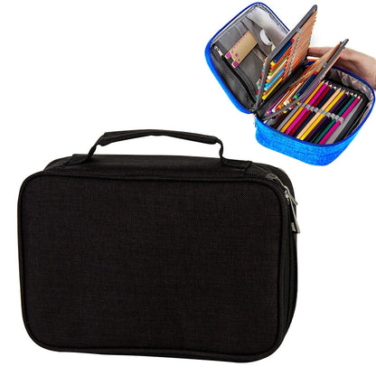 ELECTROPRIME Waterproof Pencil Case 72 Color Large Capacity Sketch Pencil Bag Stationery Set(Black)