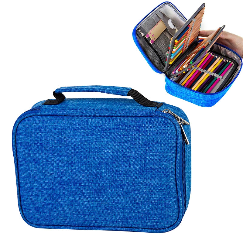 ELECTROPRIME Waterproof Pencil Case 72 Color Large Capacity Sketch Pencil Bag Stationery Set(Blue)