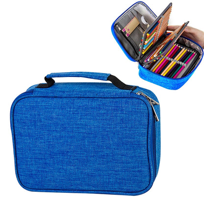 ELECTROPRIME Waterproof Pencil Case 72 Color Large Capacity Sketch Pencil Bag Stationery Set(Blue)