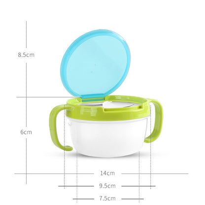 ELECTROPRIME Baby Snacks Bowl Children Kids Food Storage Dishes Anti Spill 360 Rotate Baby Solid Feeding Plate Tableware Baby Feeding Stuff(Pink)