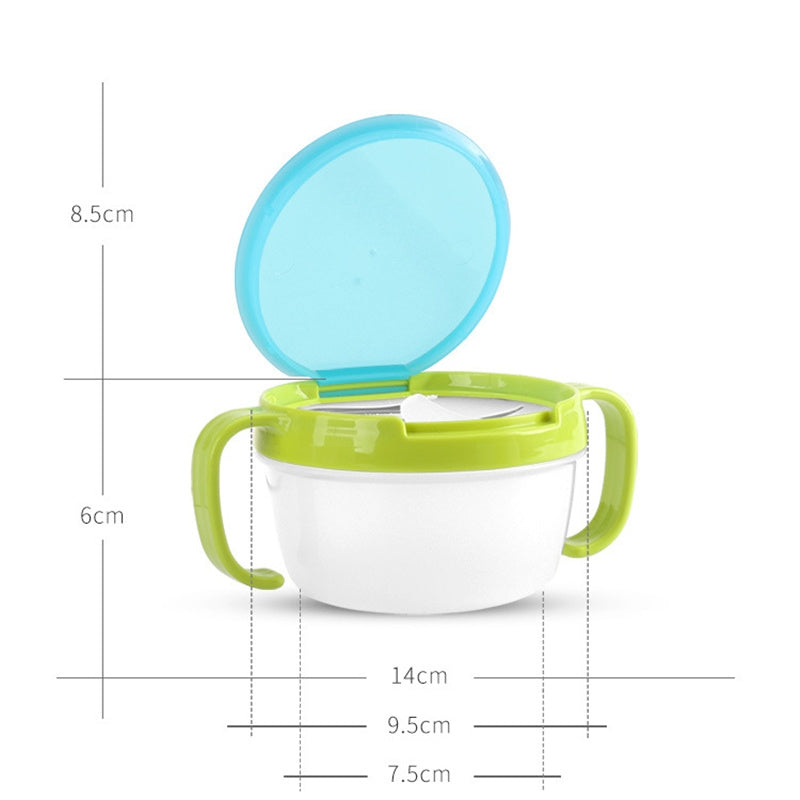 ELECTROPRIME Baby Snacks Bowl Children Kids Food Storage Dishes Anti Spill 360 Rotate Baby Solid Feeding Plate Tableware Baby Feeding Stuff(Watermelon red)