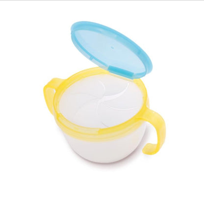 ELECTROPRIME Baby Snacks Bowl Children Kids Food Storage Dishes Anti Spill 360 Rotate Baby Solid Feeding Plate Tableware Baby Feeding Stuff(Yellow)
