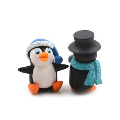 ELECTROPRIME 2 PCS Winter Penguin Doll Mobile Phone Pendant Toy Fleshy Decoration, Specification:Black Hat Penguin
