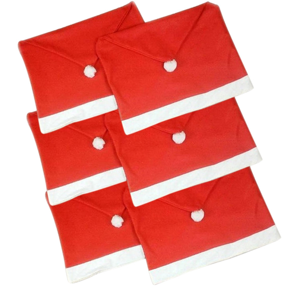 ELECTROPRIME Chair Back Cover Santa Clause Red Hat for Home New Year Decor