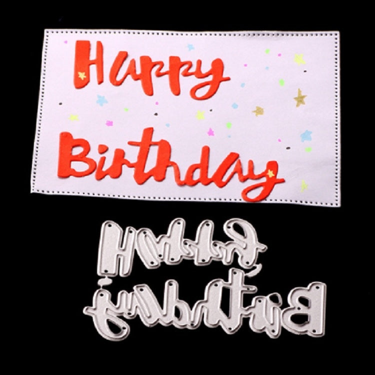 ELECTROPRIME Happy Birthday Knife Mold DIY Cutbook Album Greeting Card Making Stencil