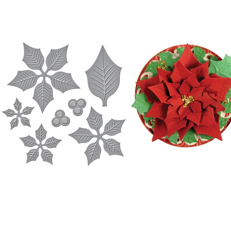 ELECTROPRIME Layered Poinsettia Carbon Steel Knife Mold Children Puzzle Paper Cutting Knife Mold