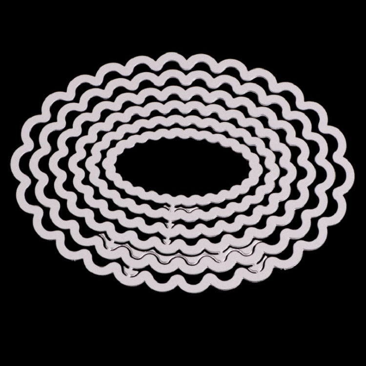 ELECTROPRIME 6 In 1 DIY Lace Oval Decorative Knife Die Cutting Book Etching Carbon Steel Die
