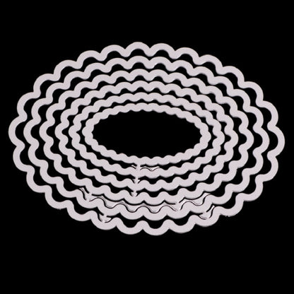 ELECTROPRIME 6 In 1 DIY Lace Oval Decorative Knife Die Cutting Book Etching Carbon Steel Die