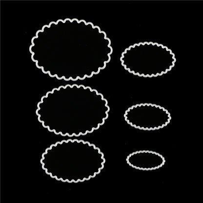 ELECTROPRIME 6 In 1 DIY Lace Oval Decorative Knife Die Cutting Book Etching Carbon Steel Die