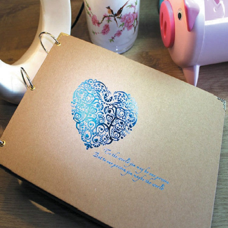 ELECTROPRIME Bronzing Albums Couples Album Creative Paste-style Album Manual Thin(Blue)